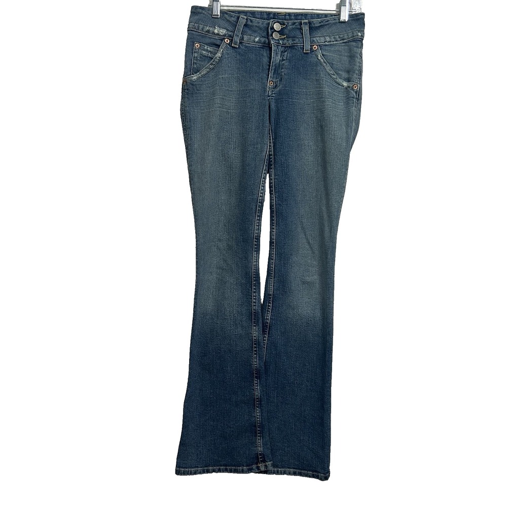 Hudson Women's Low Rise Distressed Flare Leg‎ Medium Wash Jeans RN 170S0 Size 29